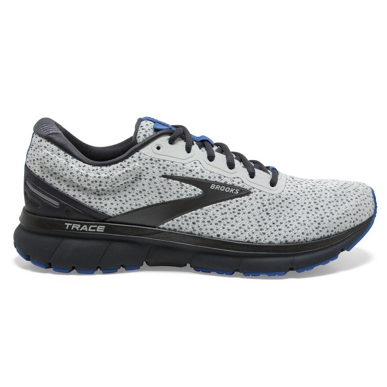 Brooks Trace Adaptive Road Running Shoes - Men's - Ebony Grey /Oyster/Blue (72193-KPEJ)